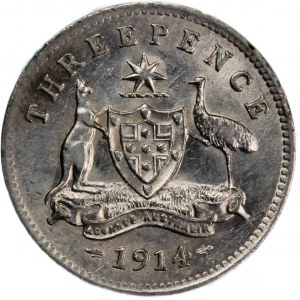 Australia 3 Pence 1914