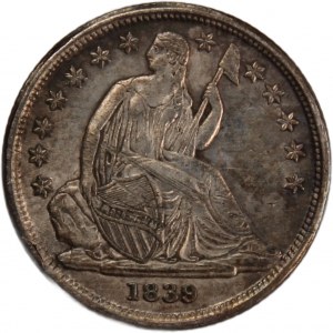 USA 10 Cents (Dime) 1839 O