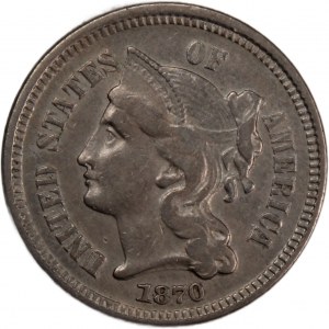 USA 3 Cents 1870 D.D.O