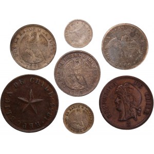 Chile 1853-1913 (Lot of 7 Coins)