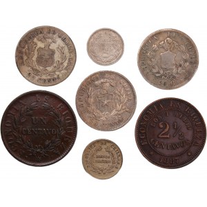 Chile 1853-1913 (Lot of 7 Coins)
