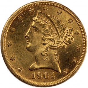 USA 5 Dollars 1904 S