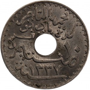 Tunisia 10 Centimes 1918 (AH 1337)