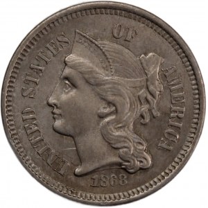 USA 3 Cents 1868