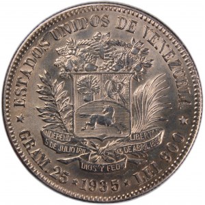 Venezuela 5 Bolivares 1935