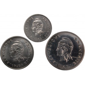 New Caledonia 50F/20F/10 Francs 1967