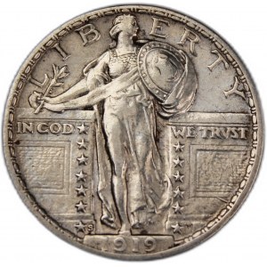 USA 25 Cents (Quarter) 1919 S