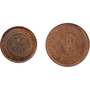 Brazil 40 Reis 1901 & 20 Reis 1894 (Lot of 2 Coins)