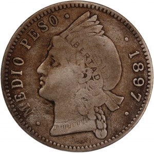 Dominican Republic 1/2 Peso 1897 A