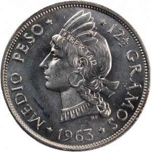 Dominican Republic 1/2 Peso 1963