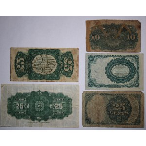 USA 10 Cents/25 Cents 1874-76/25 Cents 1863/10 Cents 1863