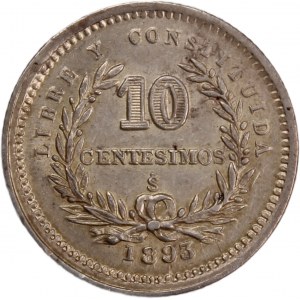 Uruguay 10 Centesimos 1893 So