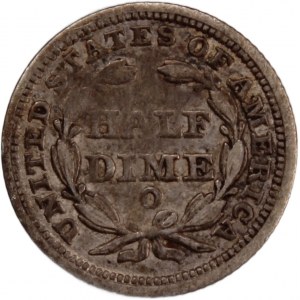 USA 5 Cents (1/2 Dime) 1844 O