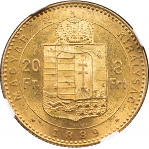 Franz Joseph I, 8 Forint 1889, KB, Kremnitz
