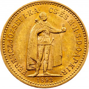 Franz Joseph I, 10 Korona 1893, KB, Kremnitz