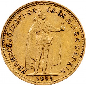 Franz Joseph I, 10 Korona 1905, KB, Kremnitz