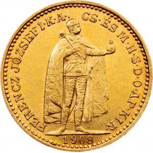 Franz Joseph I, 20 Korona 1908, KB, Kremnitz