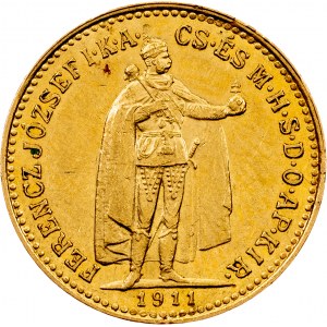 Franz Joseph I, 10 Korona 1911, KB, Kremnitz