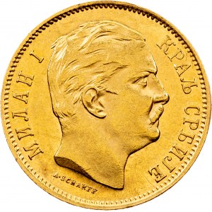 Milan I, 10 Dinara 1882, Vienna