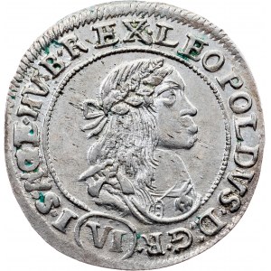 Leopold I, 6 Kreuzer 1671, KB, Kremnitz