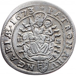 Leopold I, 6 Kreuzer 1673, KB, Kremnitz