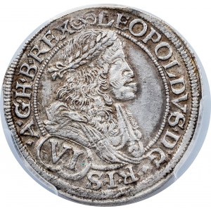 Leopold I, 6 Kreuzer 1676, Pressburg