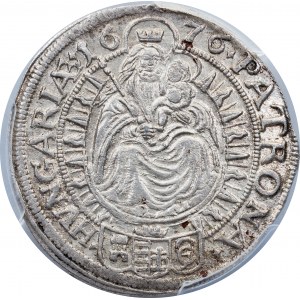 Leopold I, 6 Kreuzer 1676, Pressburg