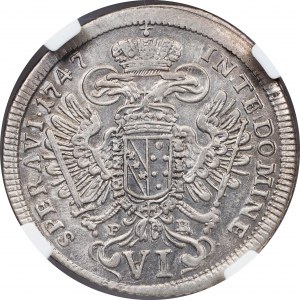Franz I Stephan, 6 Kreuzer 1747, PR, Prague - extremely rare!