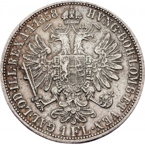 Franz Joseph I, 1 Gulden 1858, A