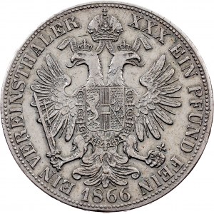 Franz Joseph I, 1 Vereinsthaler 1866, B