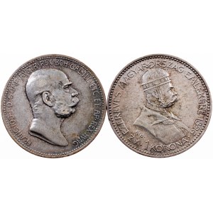 Franz Joseph I, 1 Korona, 1 Krone 1896, 1908, Kremnitz, Vienna