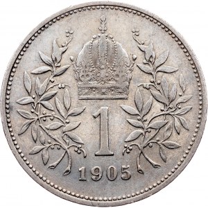 Franz Joseph I, 1 Krone 1905, Vienna