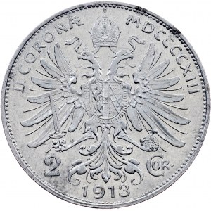 Franz Joseph I, 2 Kronen 1913, Vienna, Aluminium