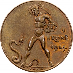 Franz Joseph I, 1 Krone 1914, PROBE