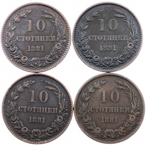 Bulgaria, 10 Stotinki 1881, Heaton