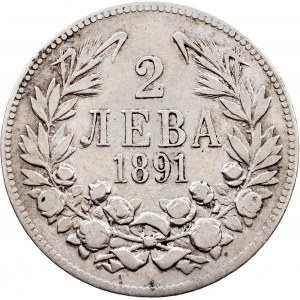 Bulgaria, 2 Leva 1891, Kremnitz