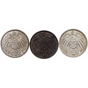 Germany, 1 Mark 1902, 1913, 1915, A, G, A