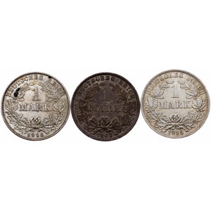 Germany, 1 Mark 1902, 1913, 1915, A, G, A