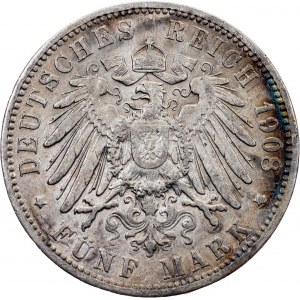Germany, 5 Mark 1908, J