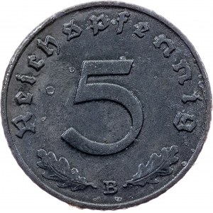 Germany, 5 Reichspfennig 1943, B