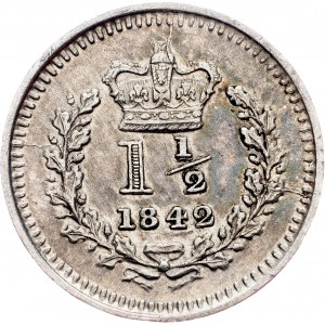 Veľká Británia, 1 1/2 pence 1842, Londýn