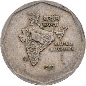 India, 2 Rupees 1982, Bombay