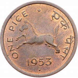 India , 1 Pice 1953, Bombay