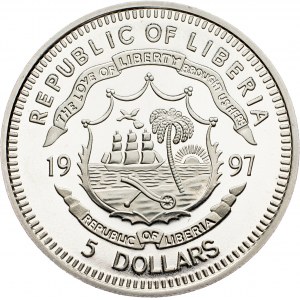 Liberia, 5 Dollars 1997