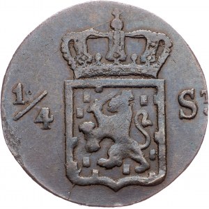 Netherlands East Indies, 1/4 Stuiver 1824, S