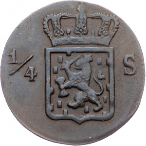 Netherlands East Indies, 1/4 Stuiver 1825, S