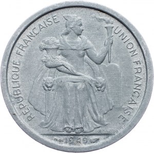 New Caledonia, 2 Francs 1949, Paris