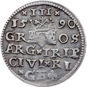 Poland, 3 Groszy / Trojak 1590, Riga