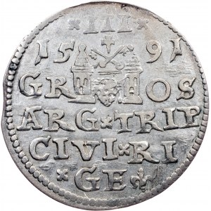 Poland, 3 Groszy / Trojak 1591, Riga