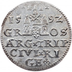 Polska, 3 Groszy / Trojak 1592, Ryga